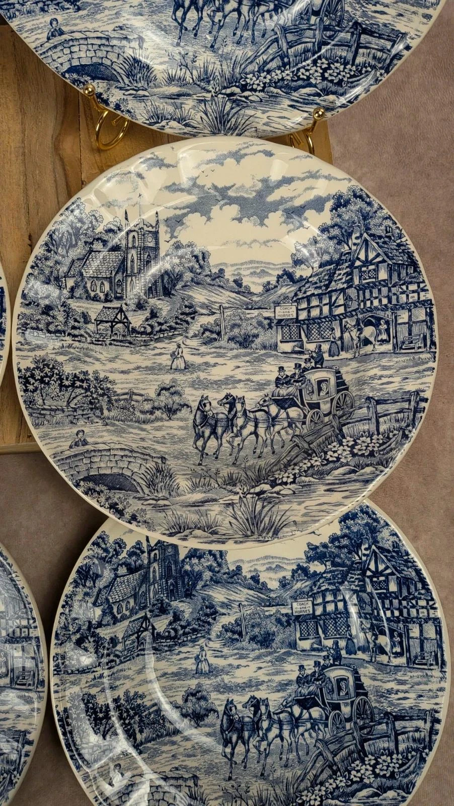Lot de 6 assiettes creuses Castellania bleu vintage – photo 5